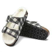 Men's Arizona Wool Shearling Sandal In Plaid White/natural