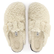 Women's Boston Big Buckle Teddy Shearling Clog In Eggshell