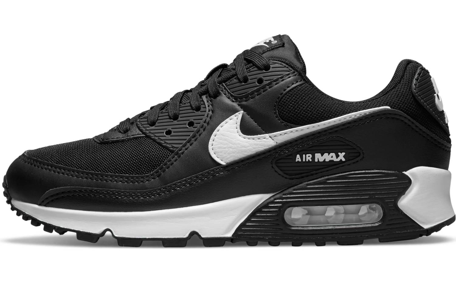Women's Air Max 90 Running Shoes In Black/white/black