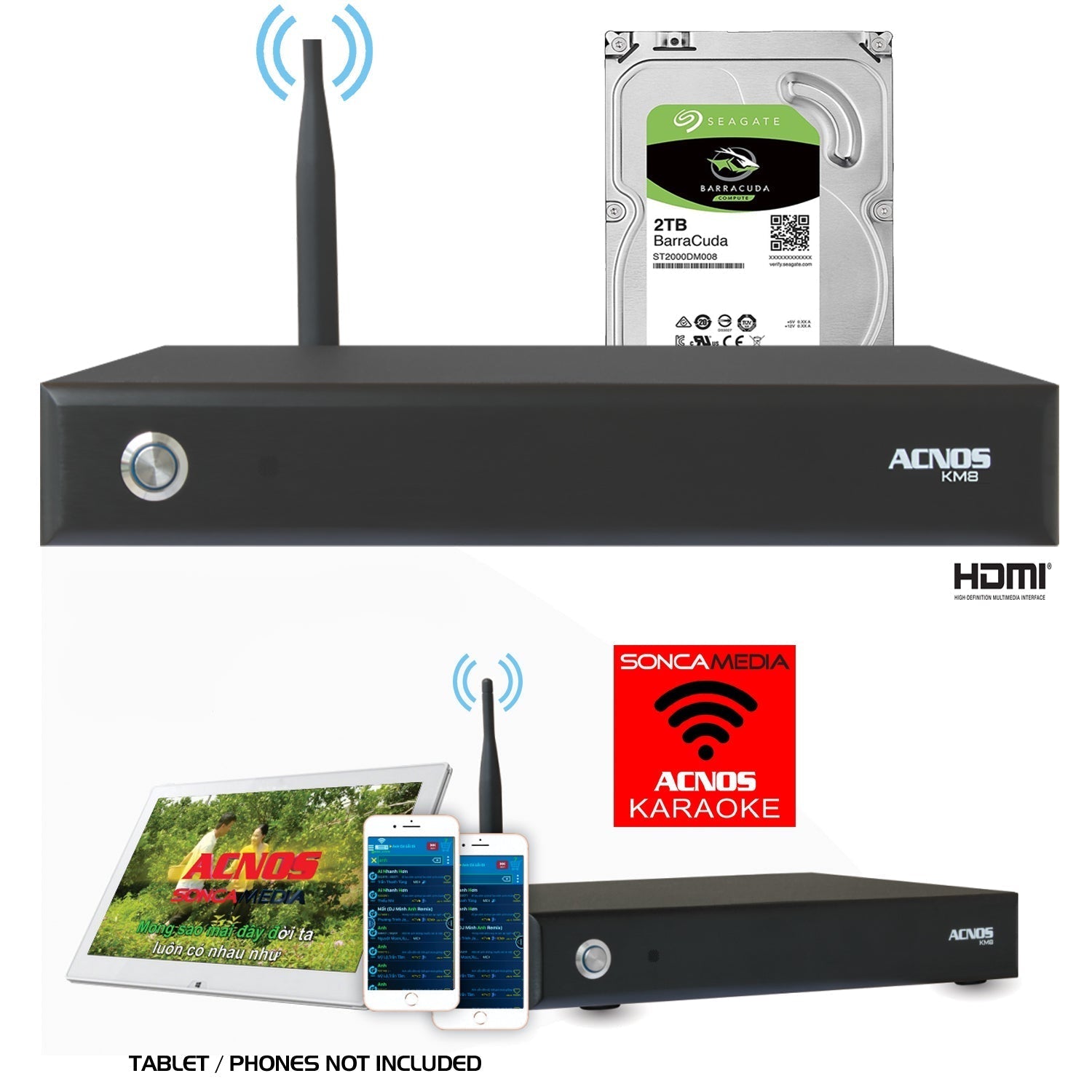ACNOS KM-8 Vietnamese Karaoke 2TB Hard Drive System with 43,000 Songs, WIFI & YouTube
