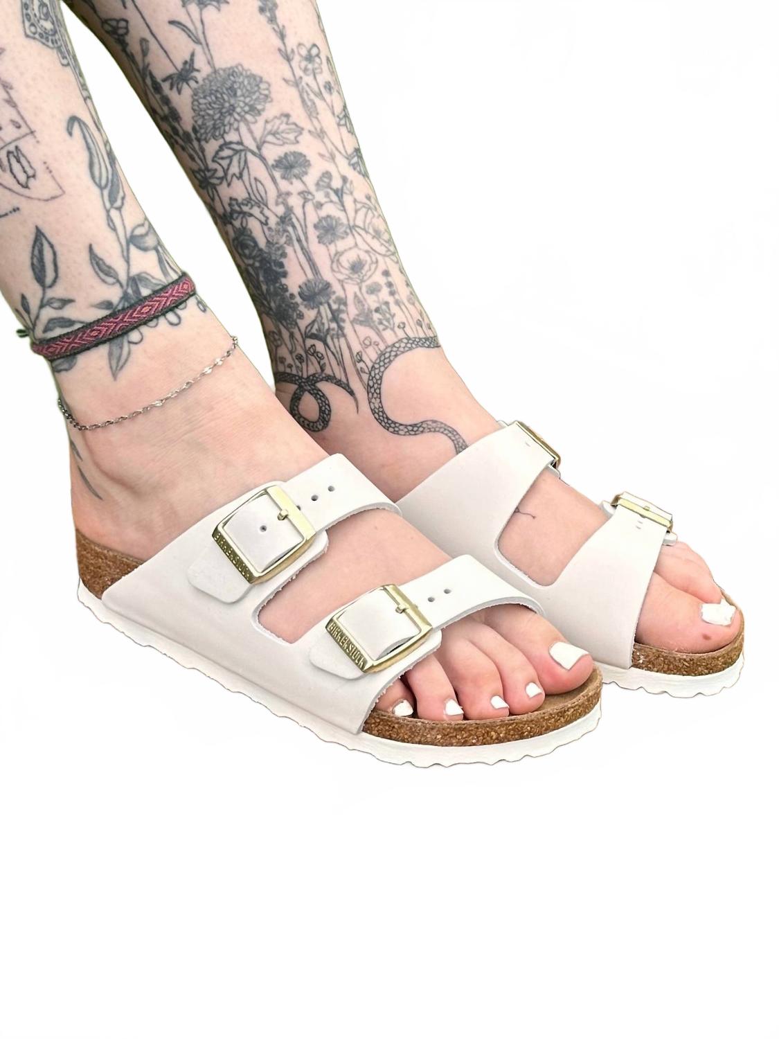 Women's Arizona Nubuck Leather Sandals In Antique White