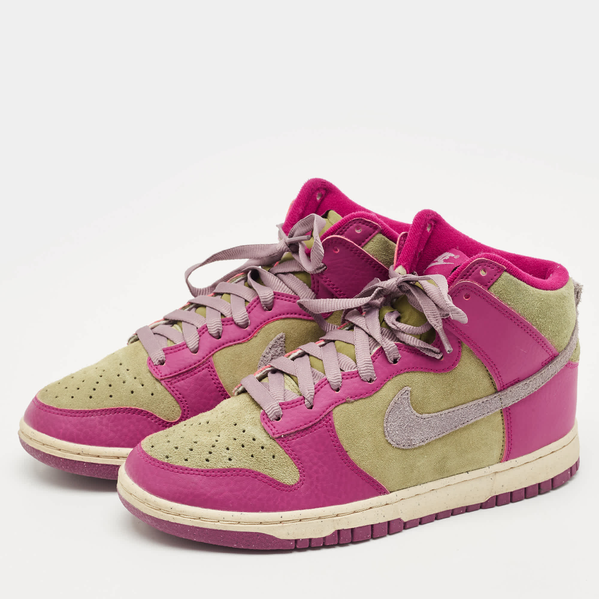 Nike Multicolor Leather And Suede Dunk Dynamic Berry High  Sneakers