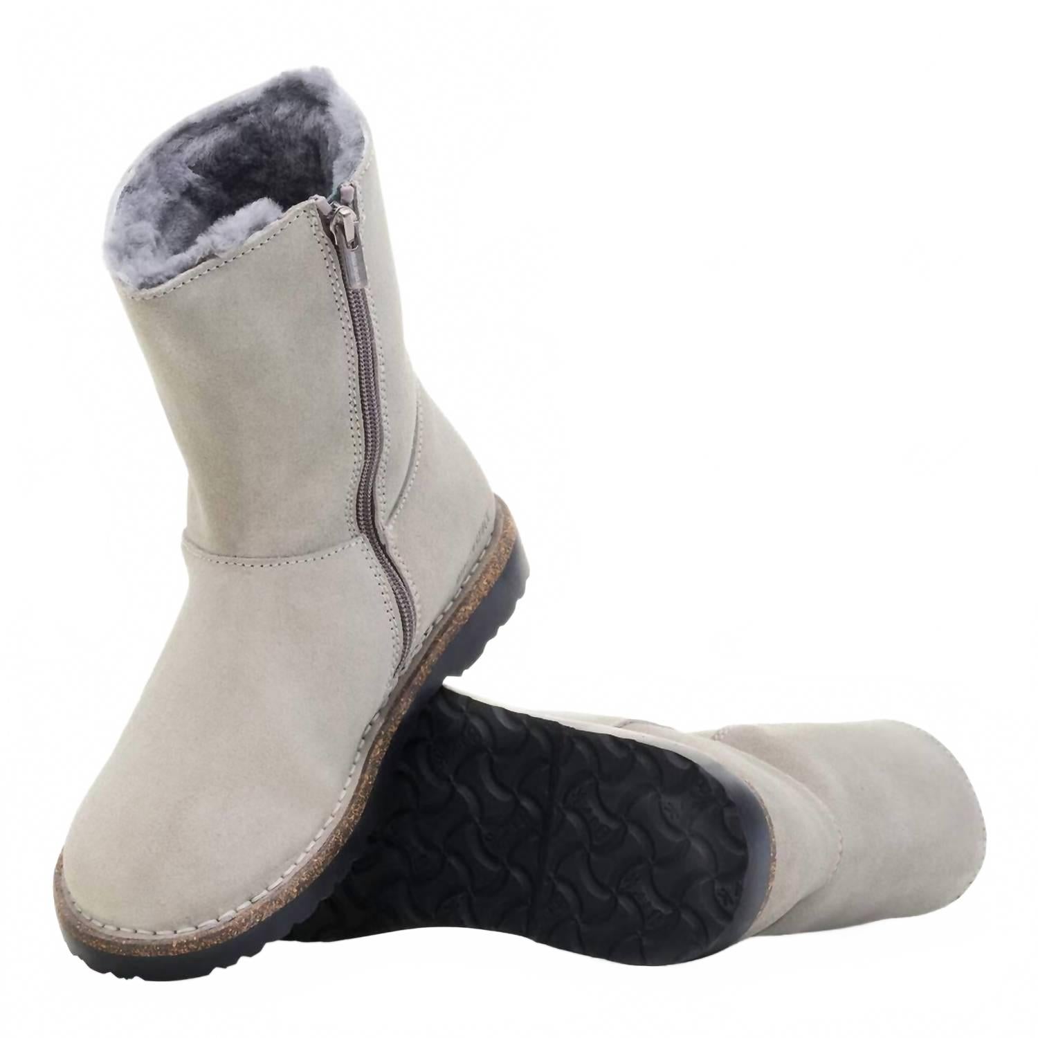 Women's Uppsala Zip Shearling Boot In Stone Coin