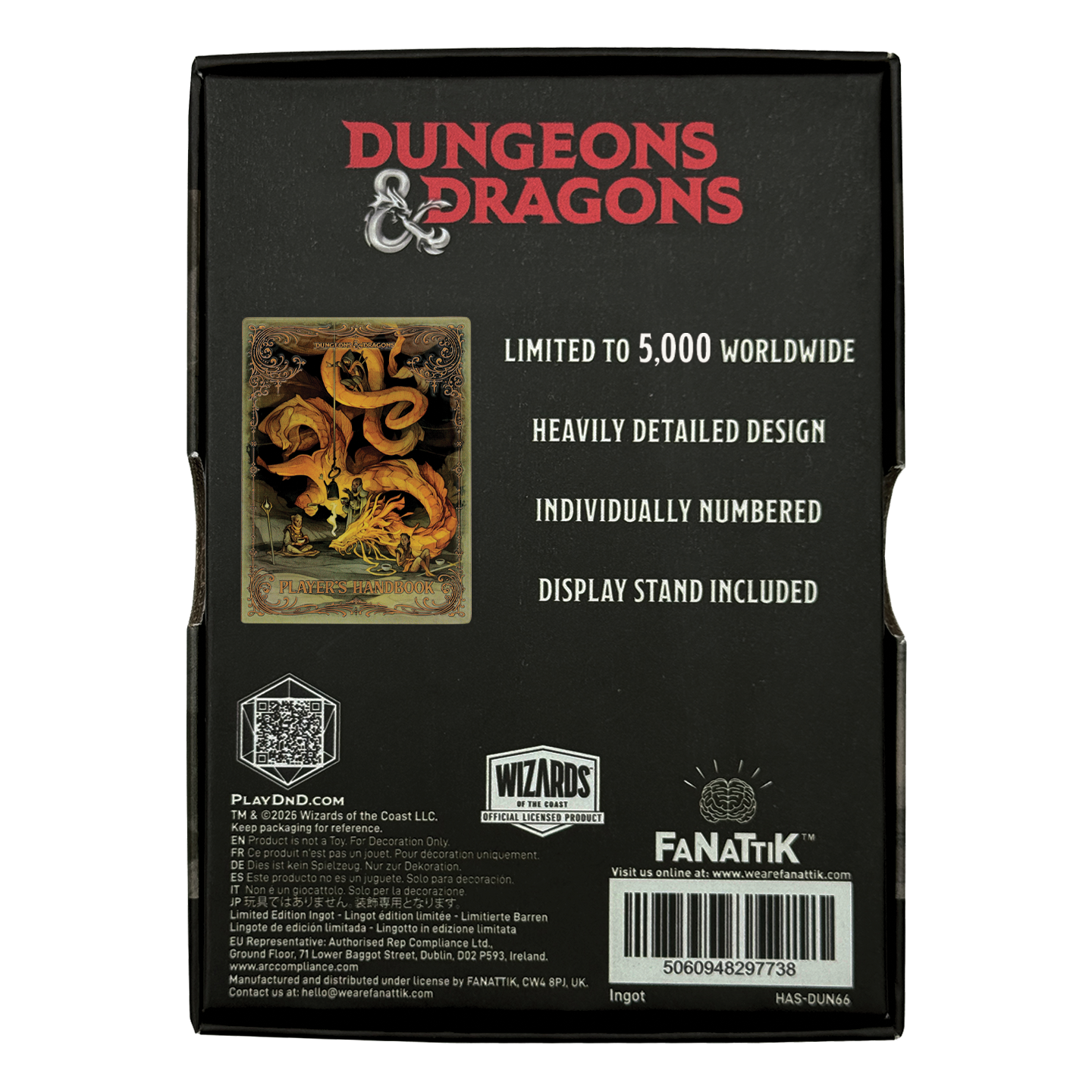 Fanattik Limited Edition Dungeons & Dragons - Player's Handbook Alternate Cover Ingot