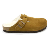 Women's Boston Shearling Suede Clogs In Mink