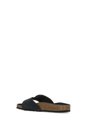 Black Madrid Big Buckle Sandals