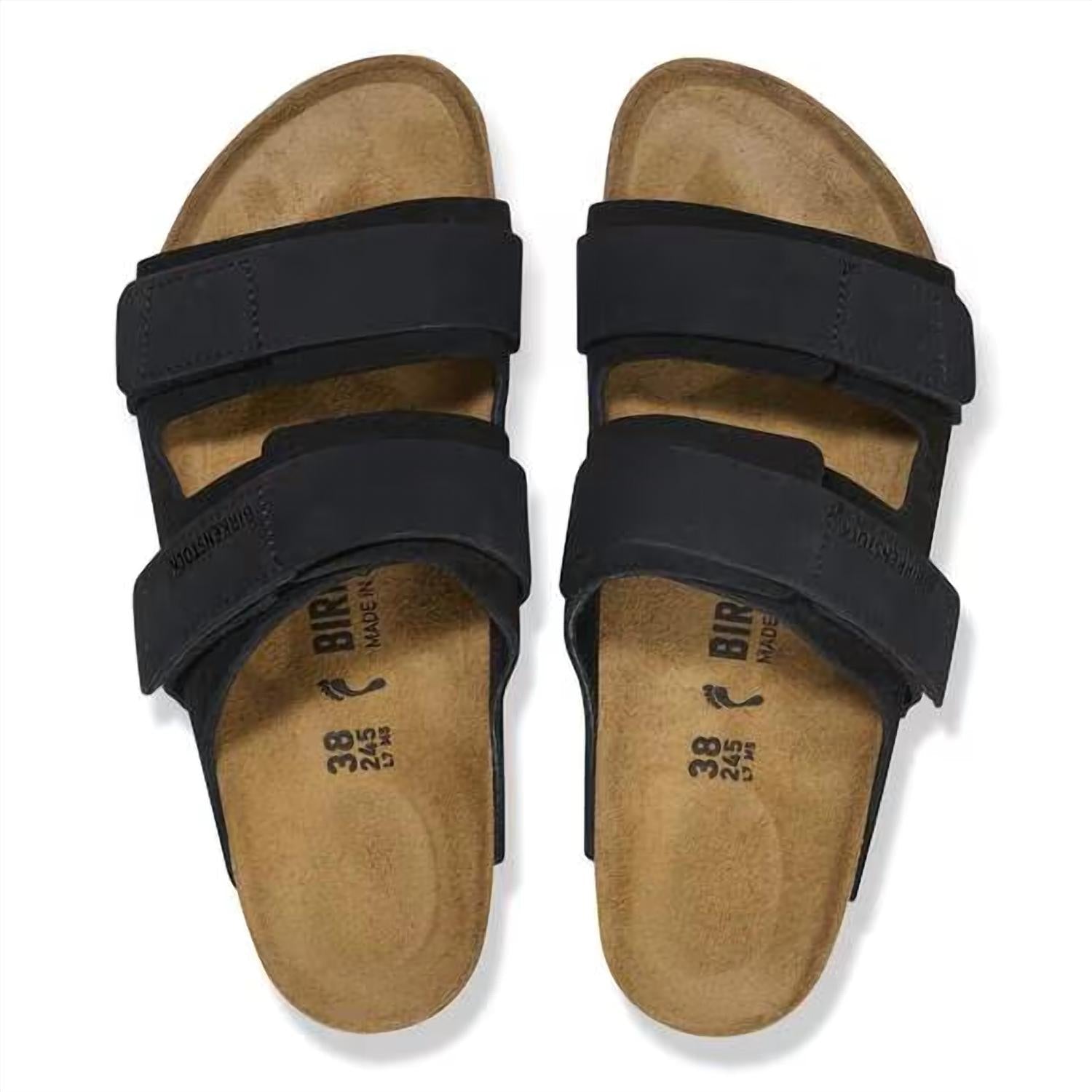 Women's Uji Nubuck Suede Leather Sandals In Black