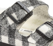 Women's Arizona Wool Shearling Sandal In White/black Plaid