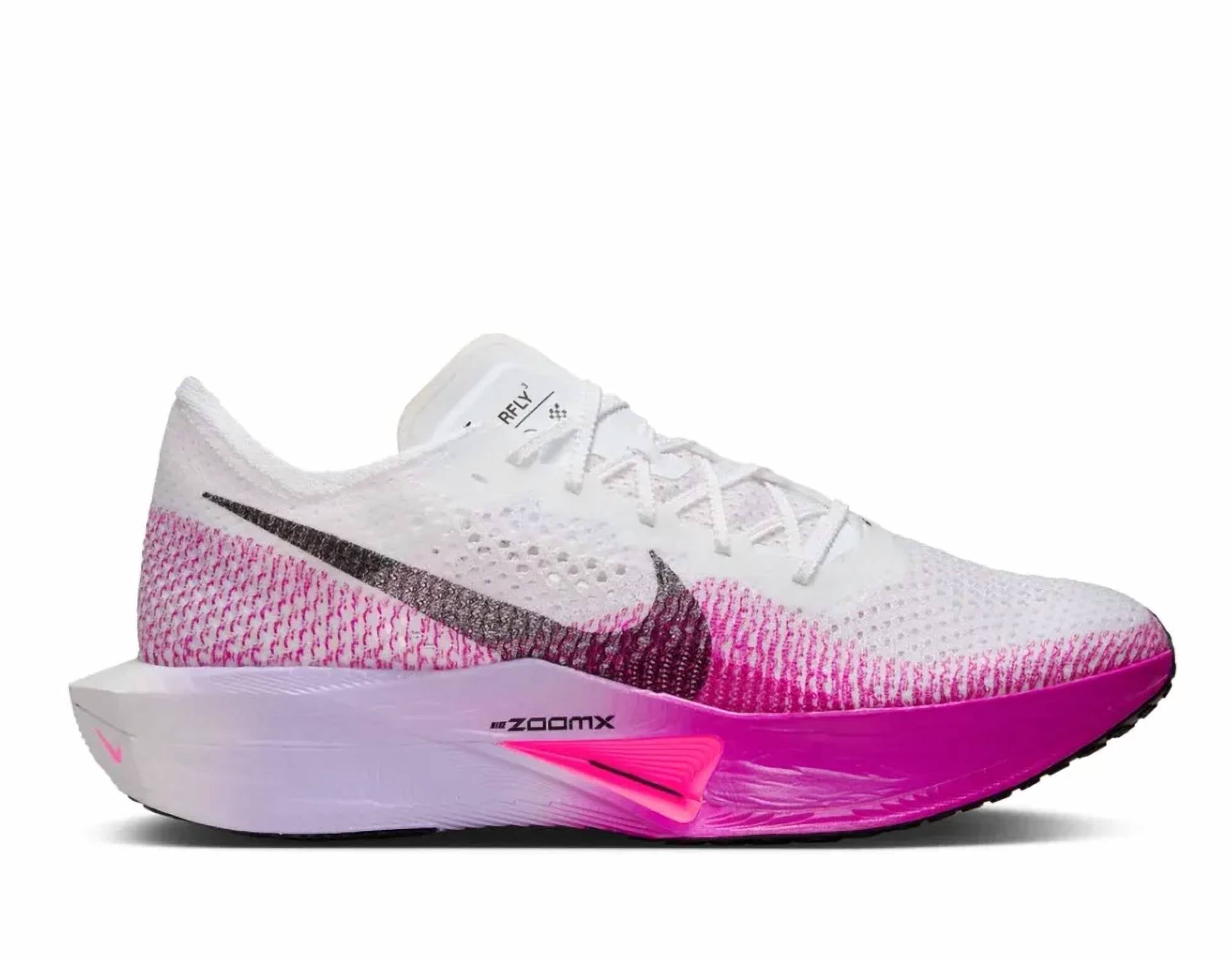 Women's Zoomx Vaporfly 3 Shoes In White/vivid Purple