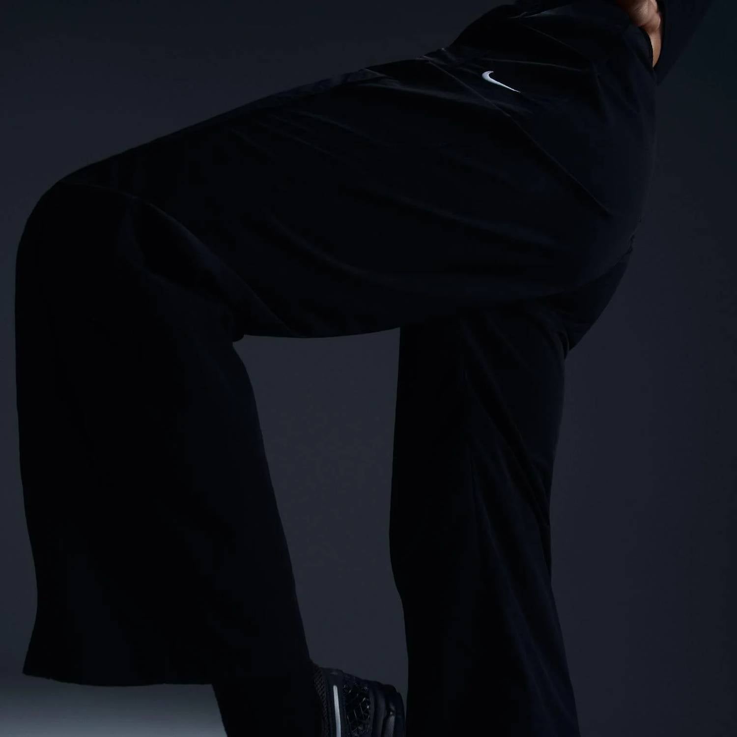 Windrunner High-Waisted Woven Open-Hem Pants In Black