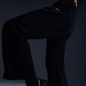 Windrunner High-Waisted Woven Open-Hem Pants In Black