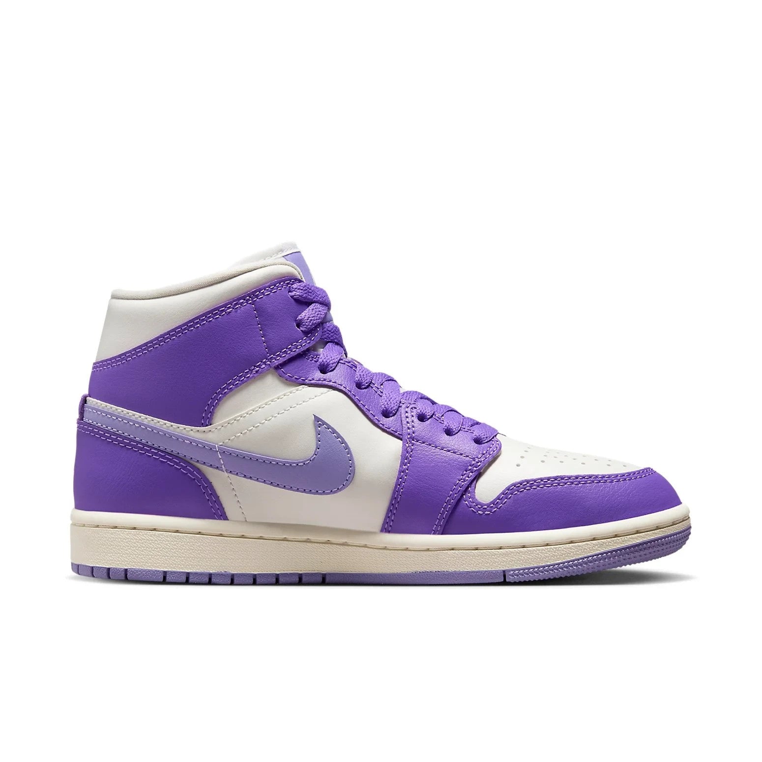 Nike Air Jordan 1 Mid BQ6472-504 Sneakers Womem's Action Grape Lifestyle Shoes