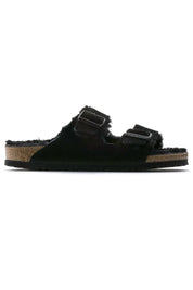 Unisex Arizona Shearling Suede Sandals In Black