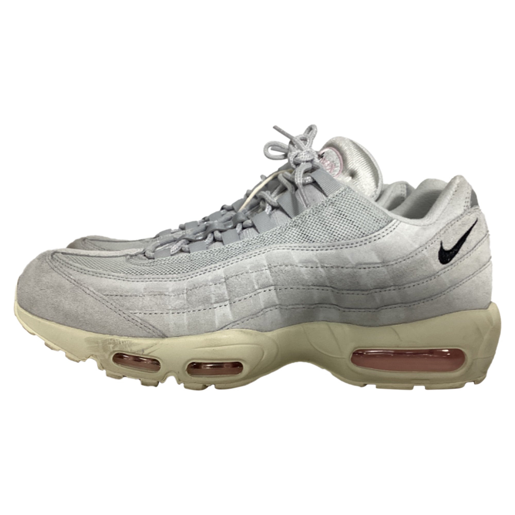 Nike Air Max 95 Grey Pink Foam Sneakers in Grey Suede