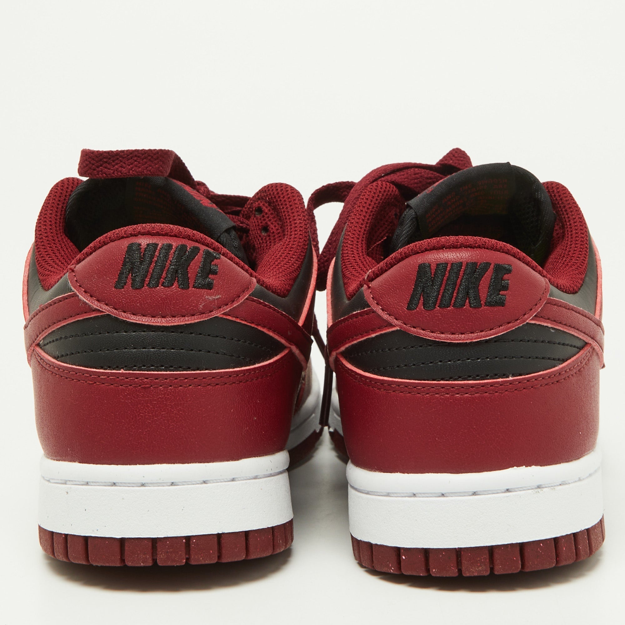 Nike Red/black Leather Dunk Low Top "team Red" Sneakers