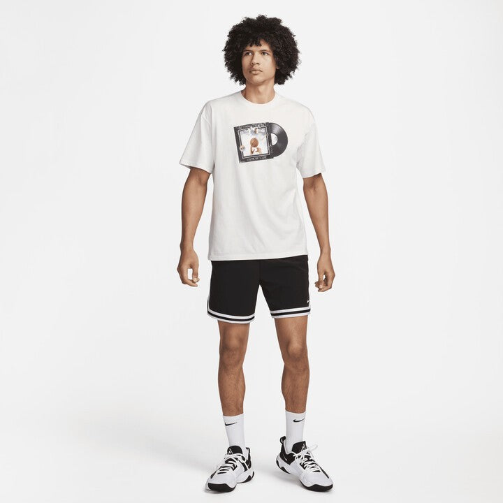 Men's Nike Max90 Basketball T-Shirt Summit White Graphic Print Cotton DSG154