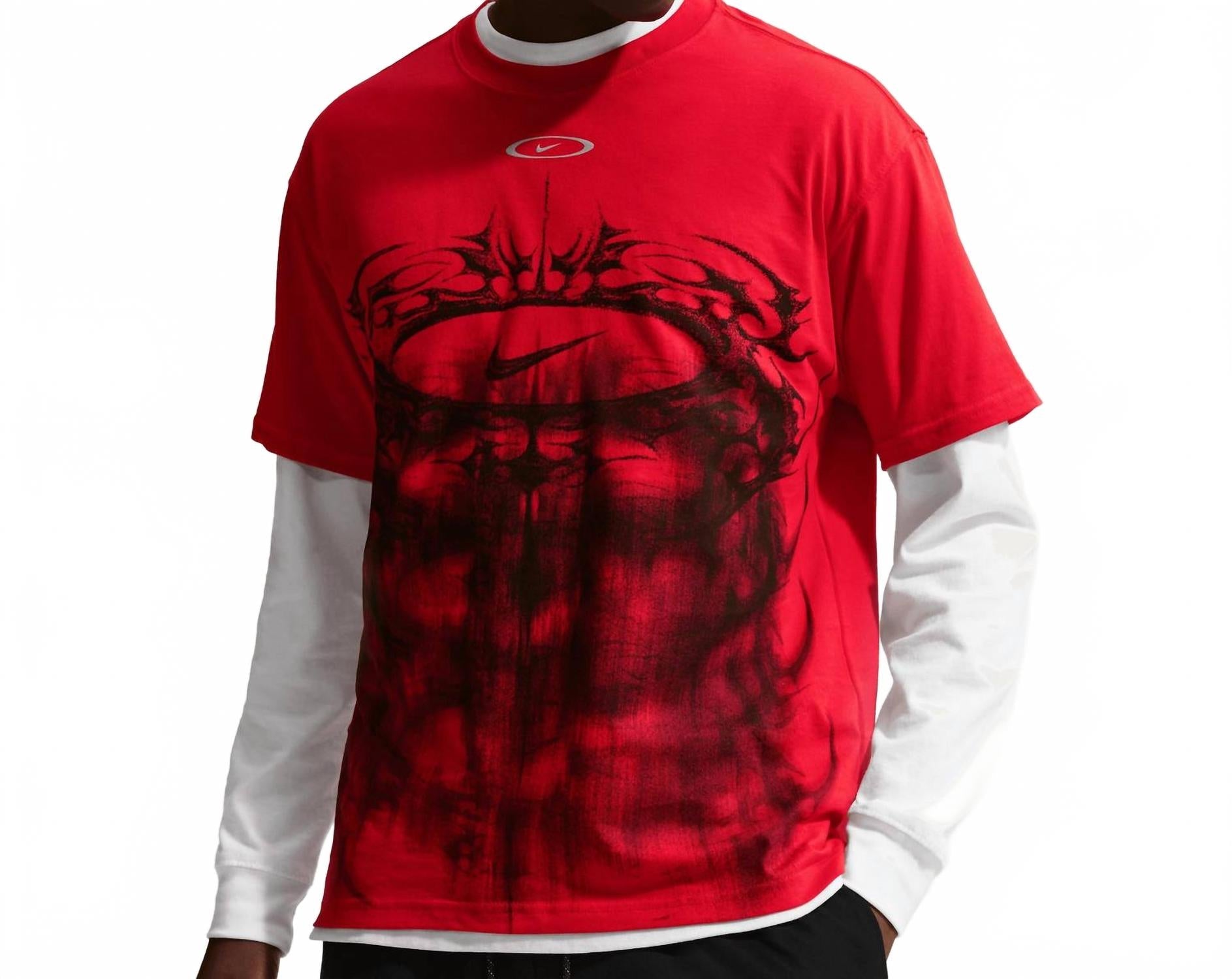 Chrome T-Shirt In University Red/black