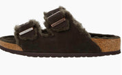 Women's Arizona Shearling Sandals - Narrow In Mocha