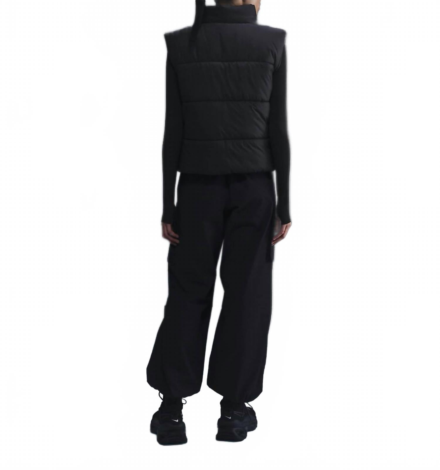 Women's Classic Puffer Therma Fit Loose Gilet Vest In Black