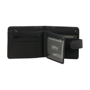 Milleni Men's Leather Tab Cash/Card Zone Protected RFID Wallet 11.5cm Black