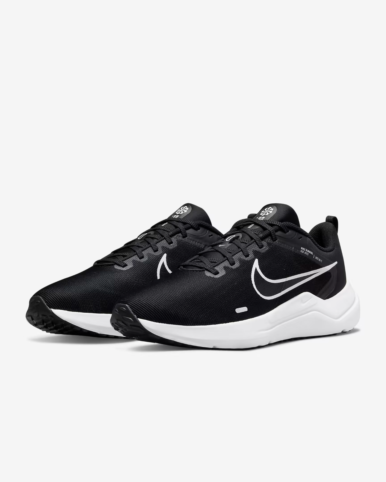 Men's Nike Downshifter 12 DD9293-001 Sneakers Black Low Top Road Running Shoes