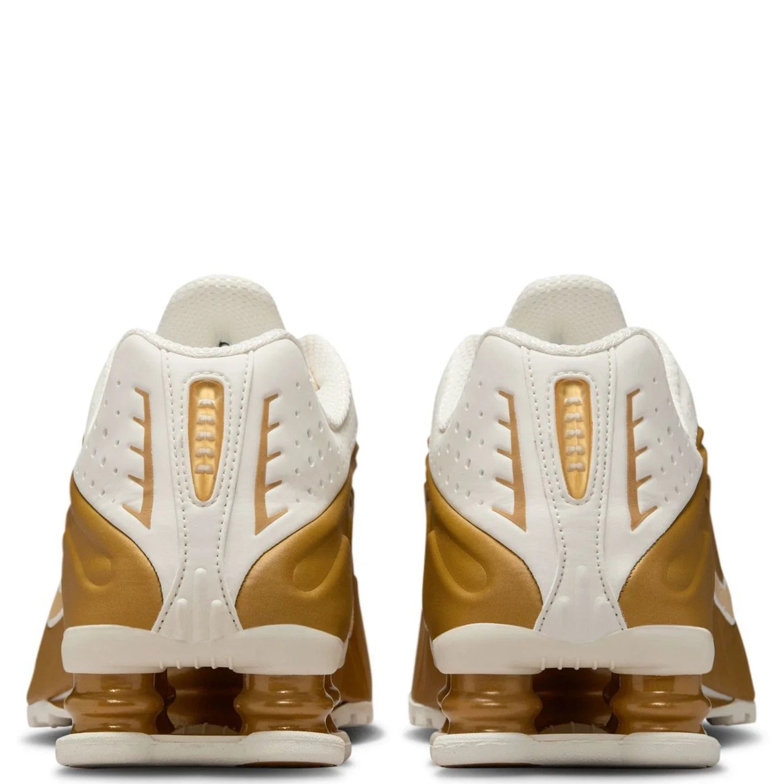 Nike Shox R4 AR3565-010 Sneaker Womens White Gold Low Top Lifestyle Shoes MEW725