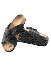 Lugano Oiled Leather Sandal in Camberra Old Black