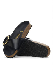 Women's Madrid Big Buckle Sandals In High Shine Black