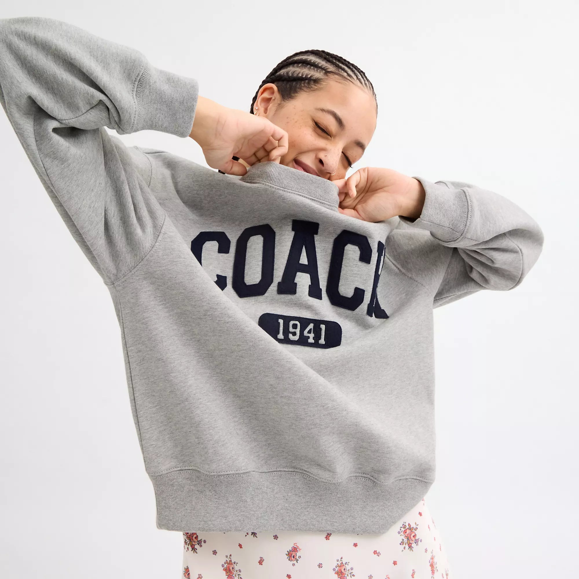 Coach Outlet Sporty Signature Boyfriend Crewneck Sweatshirt