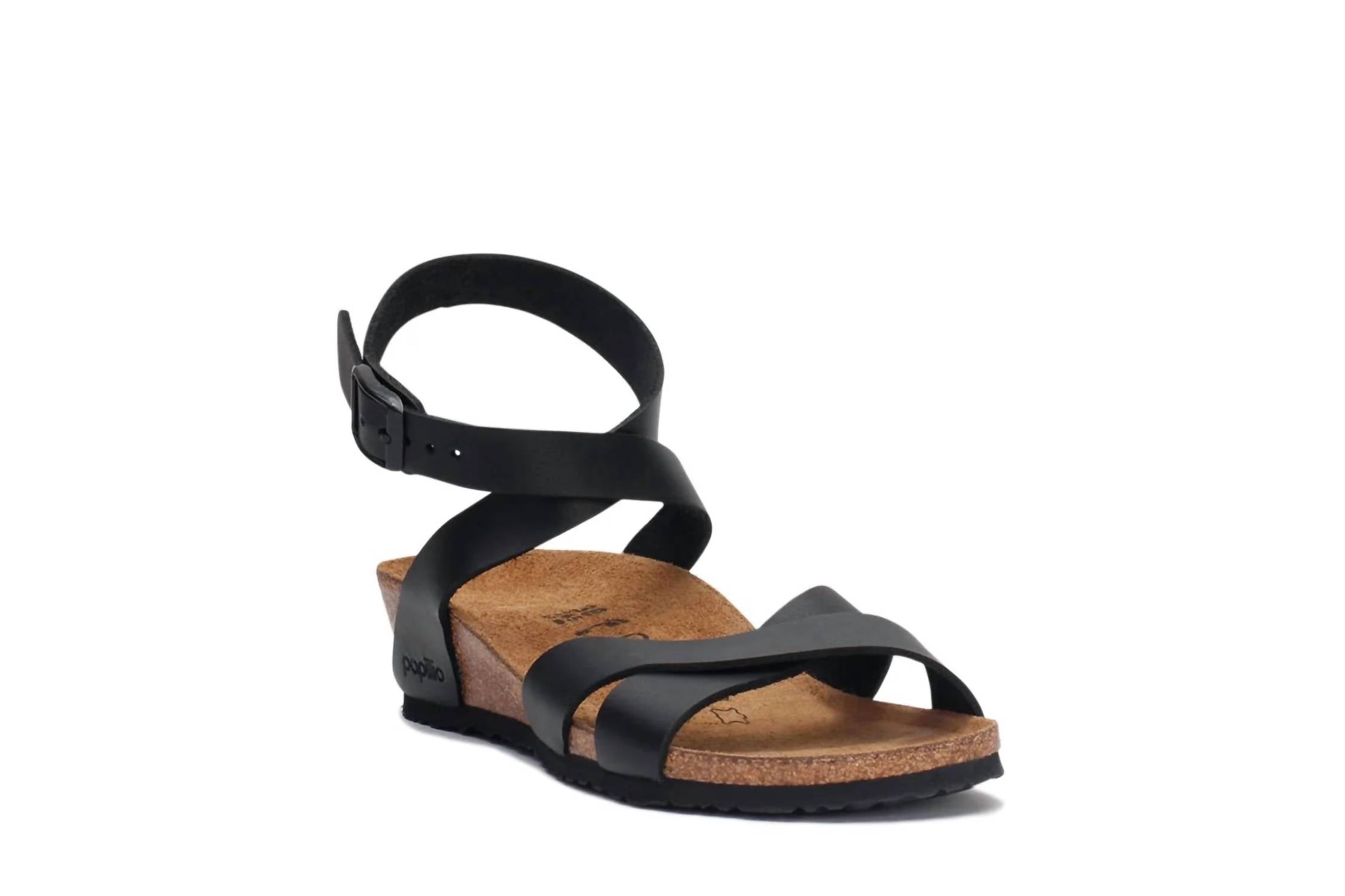 Women's Lola Wedge Ankle Strap In Black