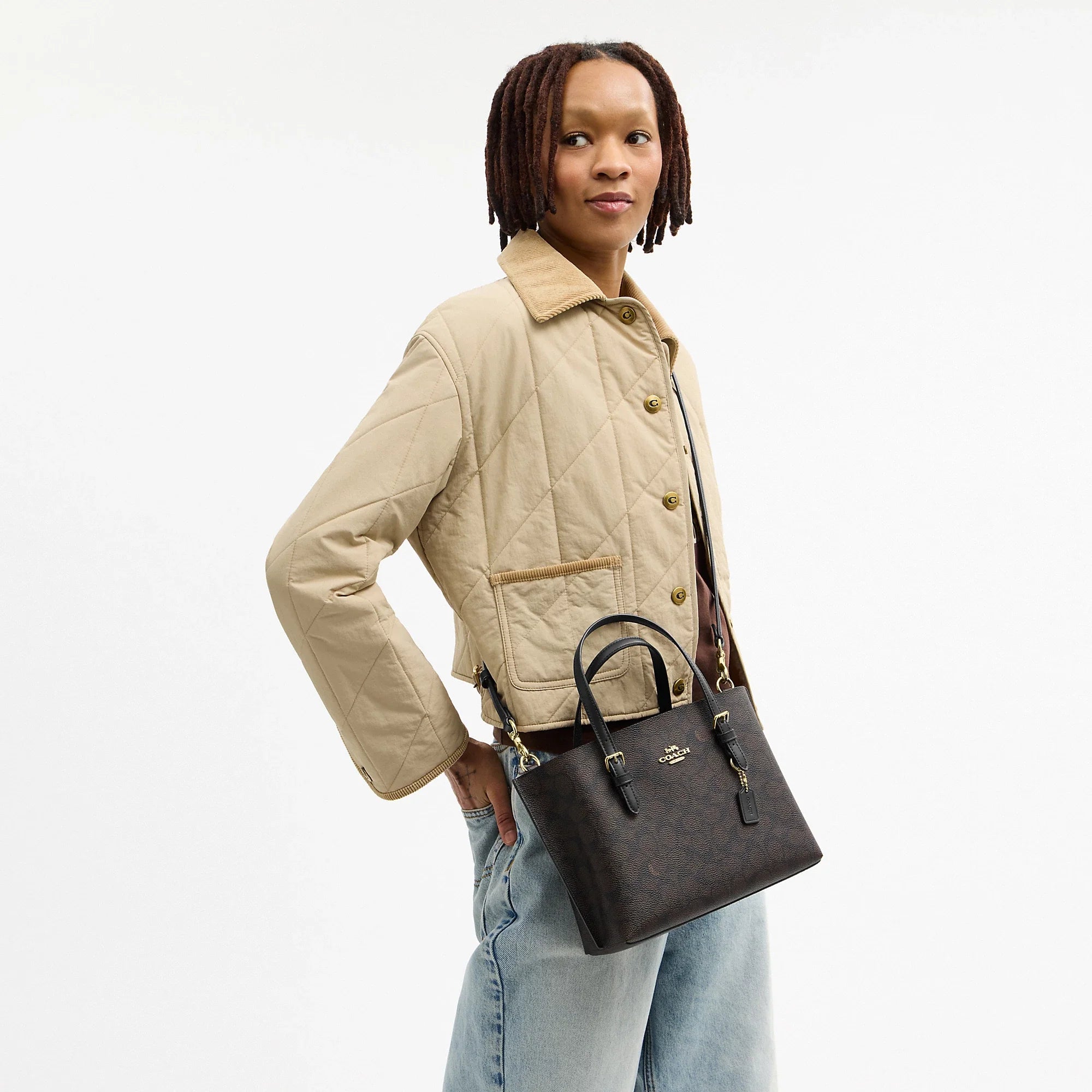 Coach Outlet Mollie Tote Bag 25 In Signature Canvas