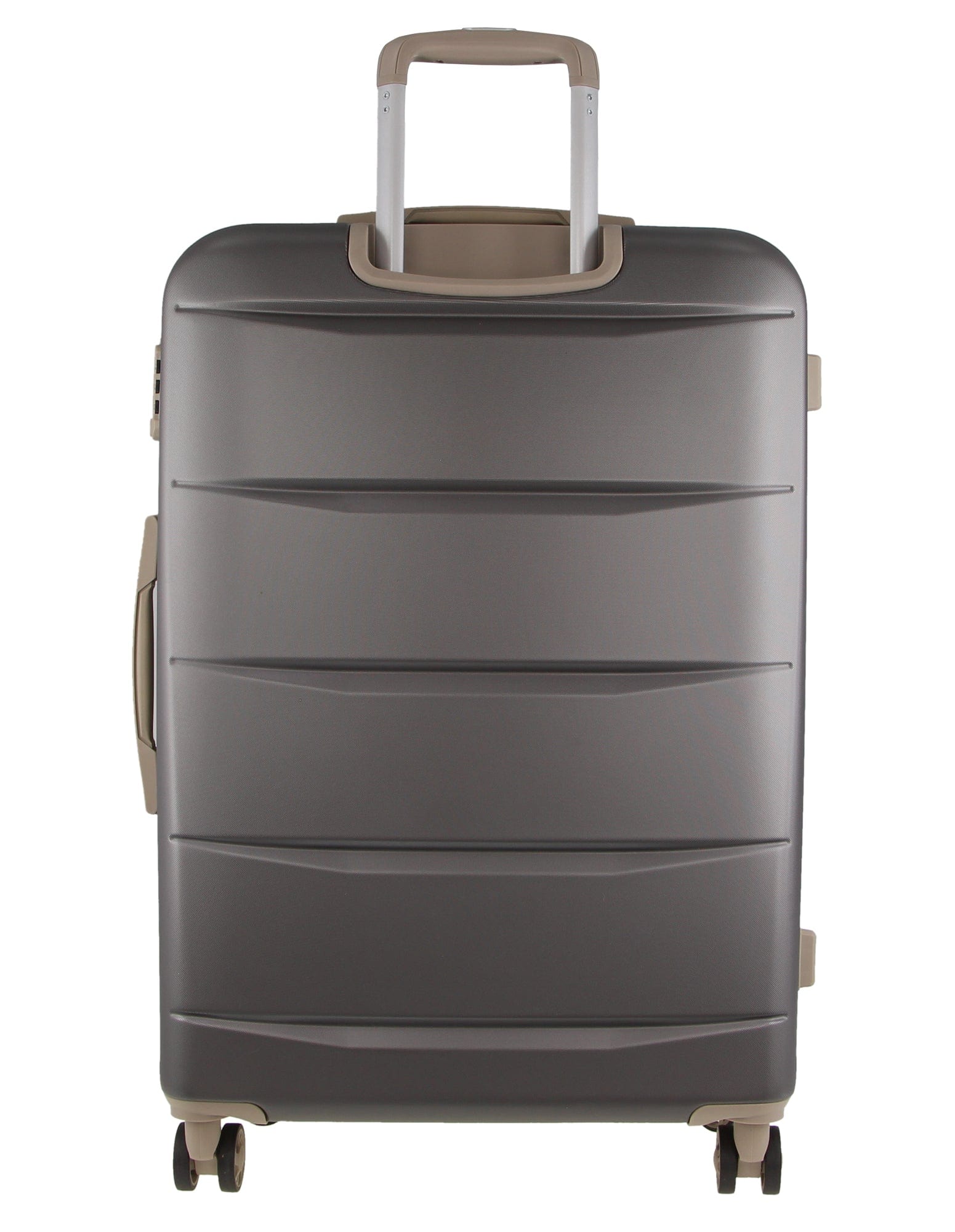 2pc Pierre Cardin Large Hard & Cabin Travel Luggage Set w/ Name Tag Graphite