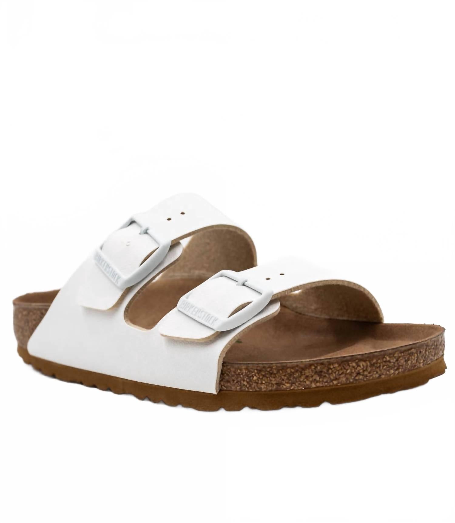 Unisex Arizona Vegan Sandal - Narrow Width In White Birkibuc