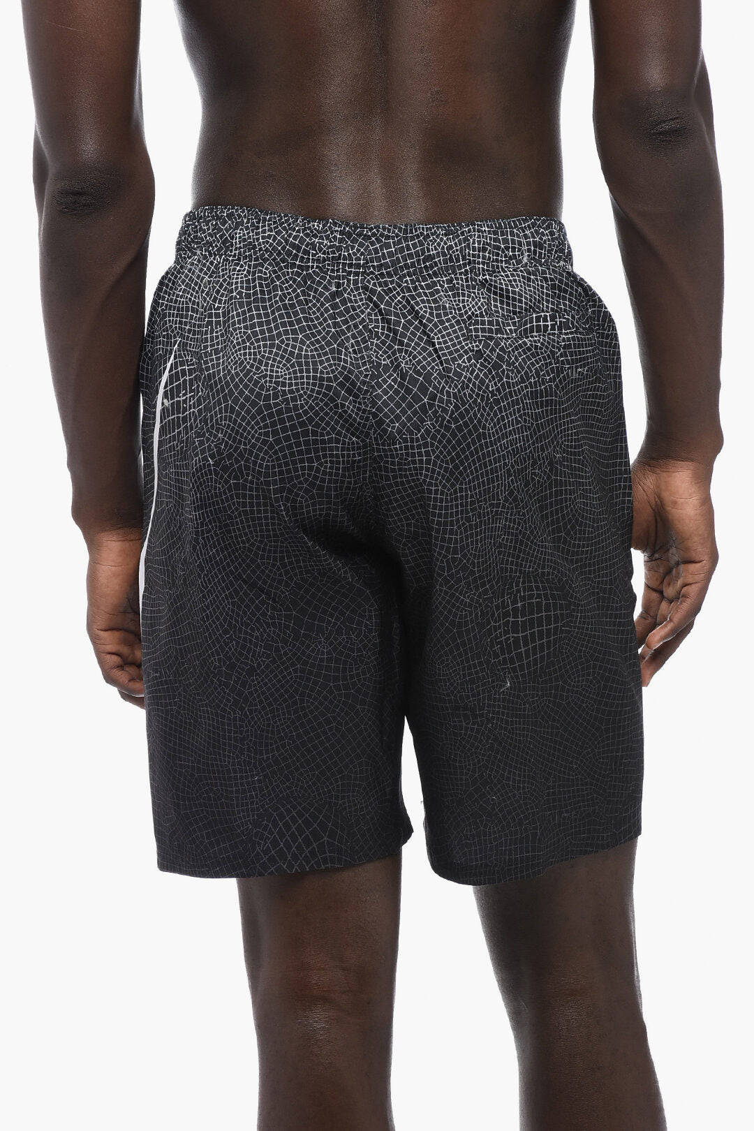 Boxer Swim Trunks GRID SWOOSH with Maxi Printed Logo