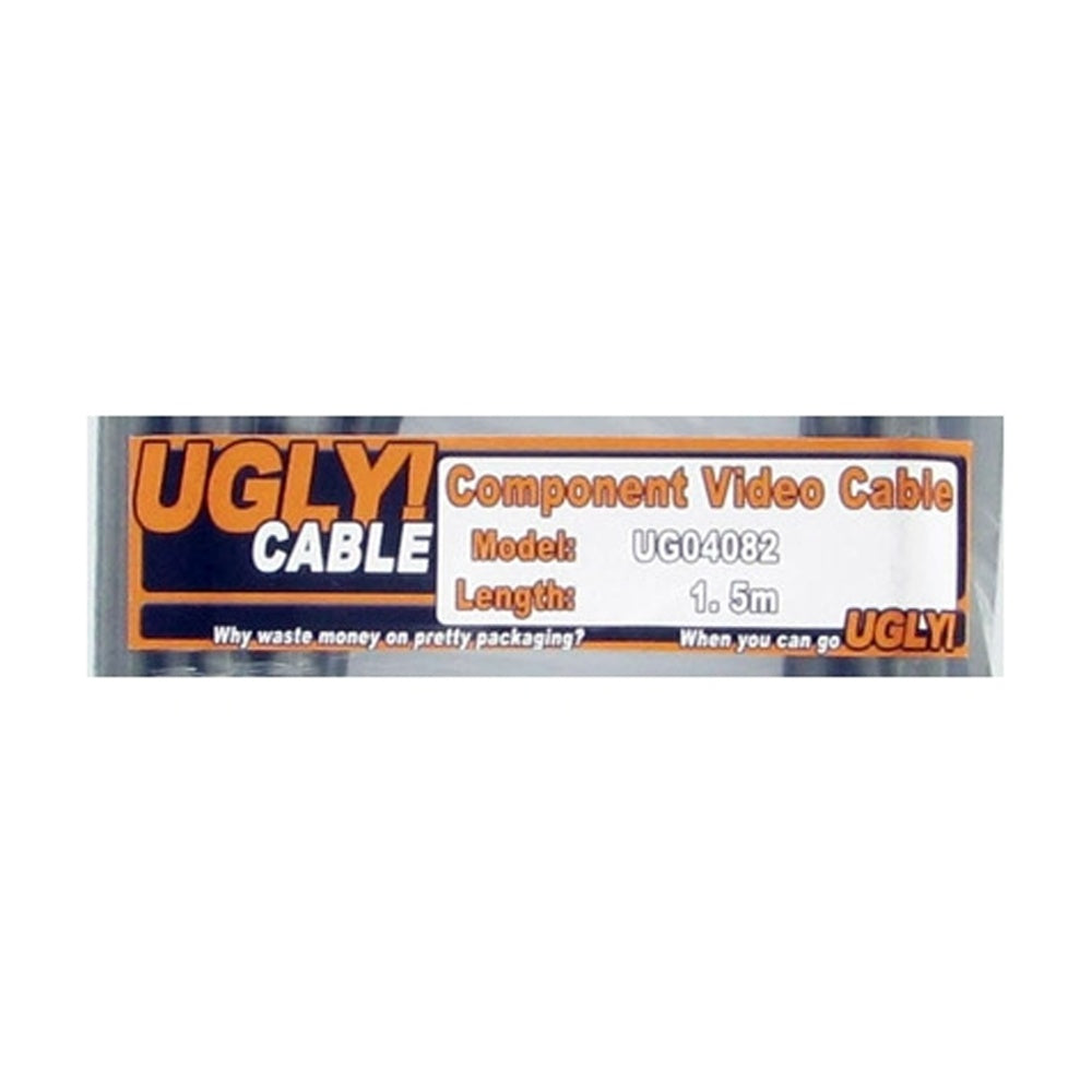 1.5m Ugly Premium Component RGB Video Cable 3 RCA 75 Ohm Shielded OFC Gold Plated