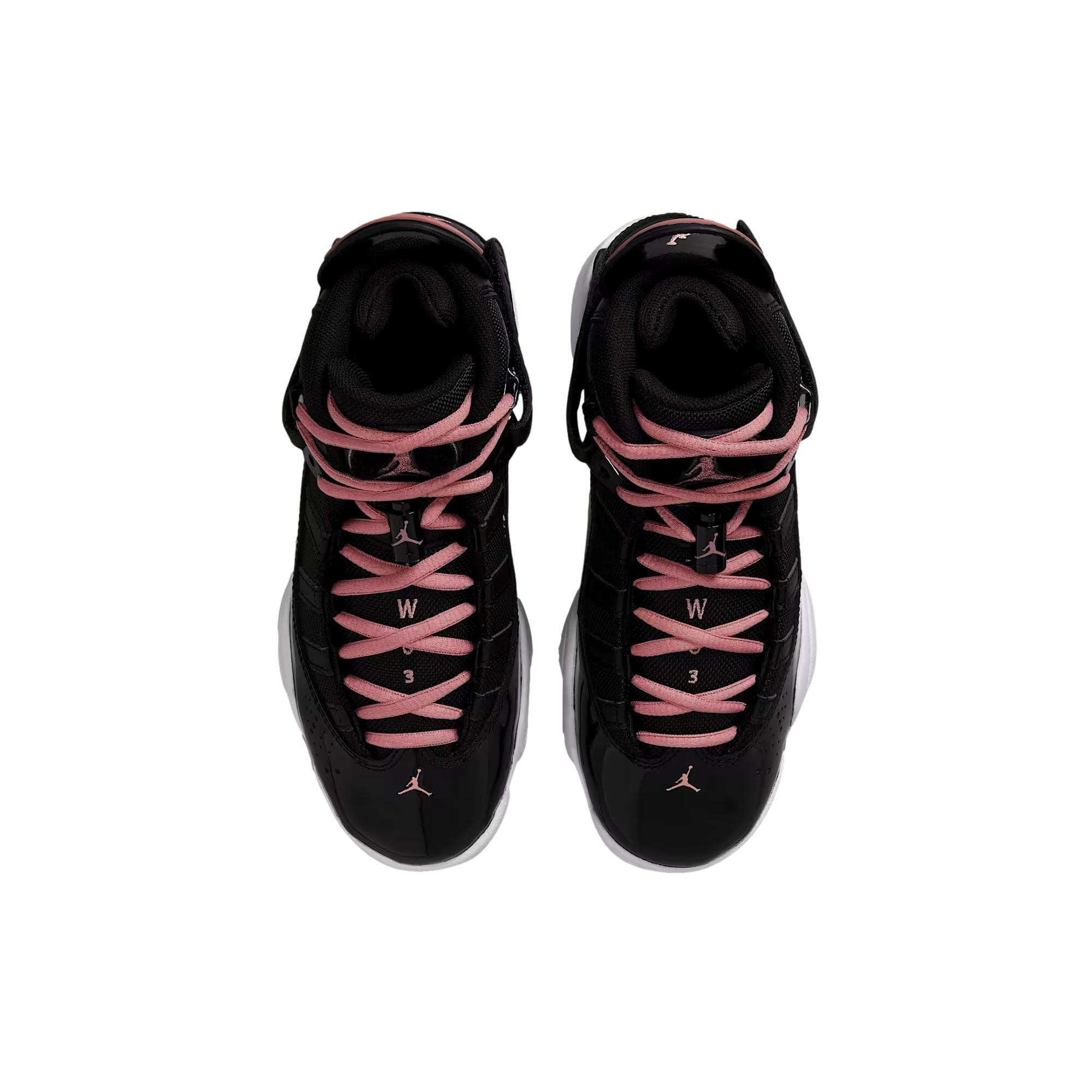 Grade-School Nike Jordan 6 Rings Black / Rust Pink - White 323419-068