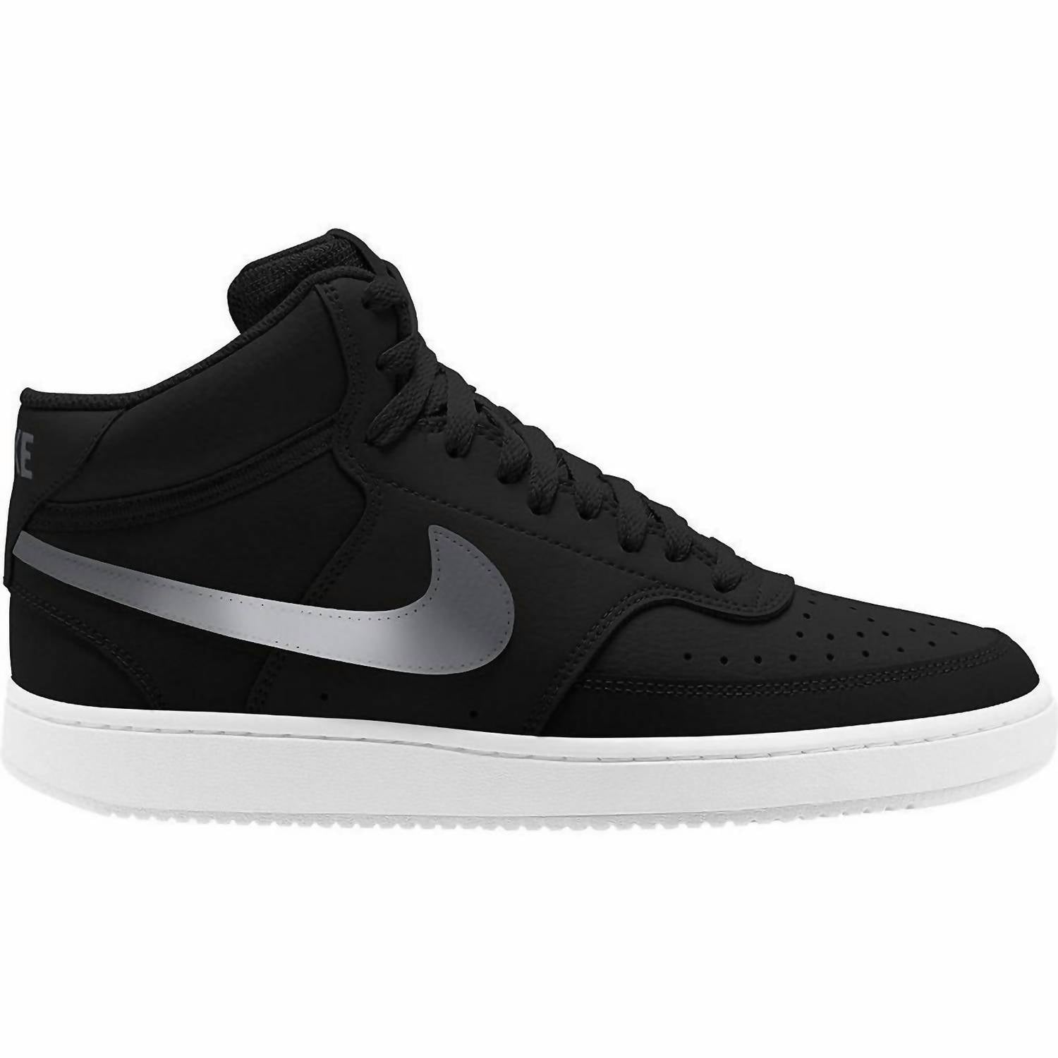 Men's Court Vision Mid Sneakers In Oxford Black