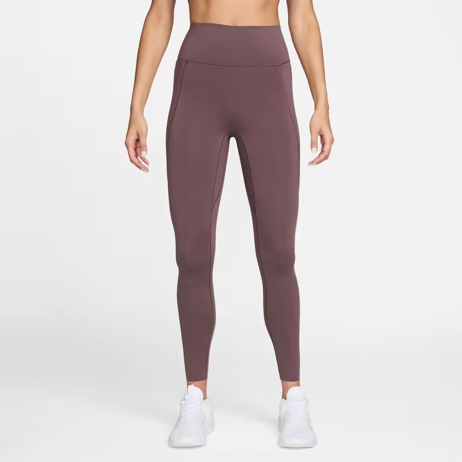Women's High-Waisted Full-Length Leggings In Tattoo|Burgundy Crush
