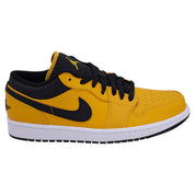 Air Jordan Men's 1 Low University Gold in Yellow and Black Leather