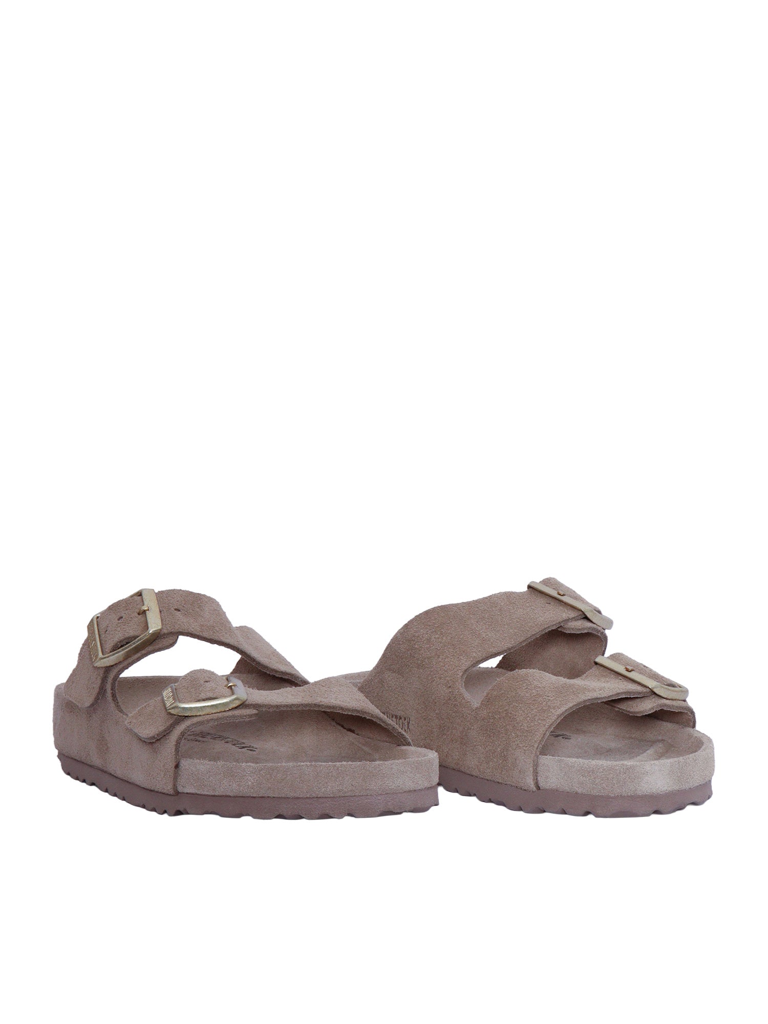 Taupe Arizona Suede Leather Slide Sandal