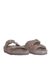Taupe Arizona Suede Leather Slide Sandal