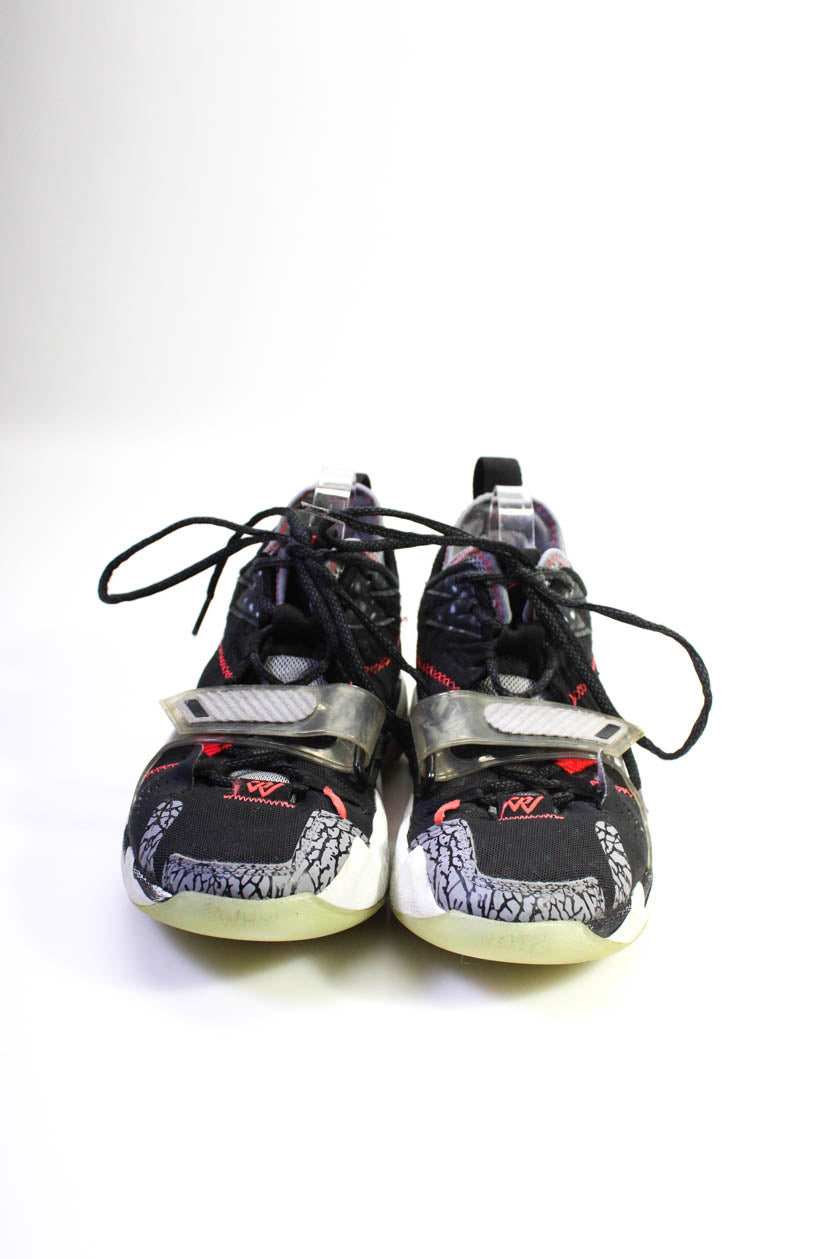 Nike Air Mens Abstract Textured Patchwork Lace-Up Sneakers Black