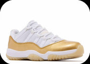 Women's Air Jordan 11 Retro Low Shoes In White/metallic Gold-Team Gold