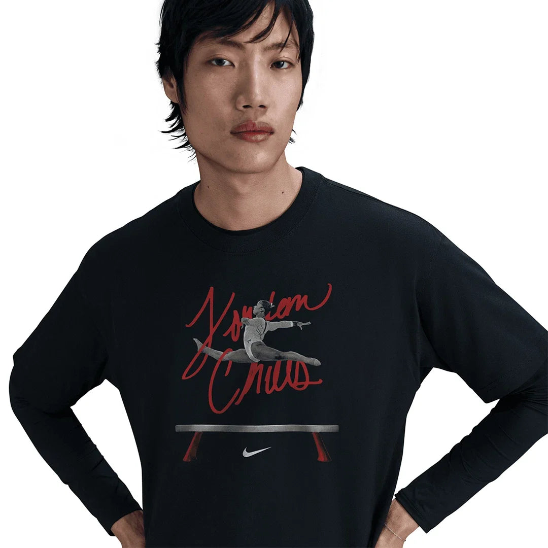 Nike Jordan Chiles T-Shirt Unisex Black Graphic 100% Cotton Pullover DSGL840