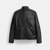 Coach Outlet Leather Racer Jacket