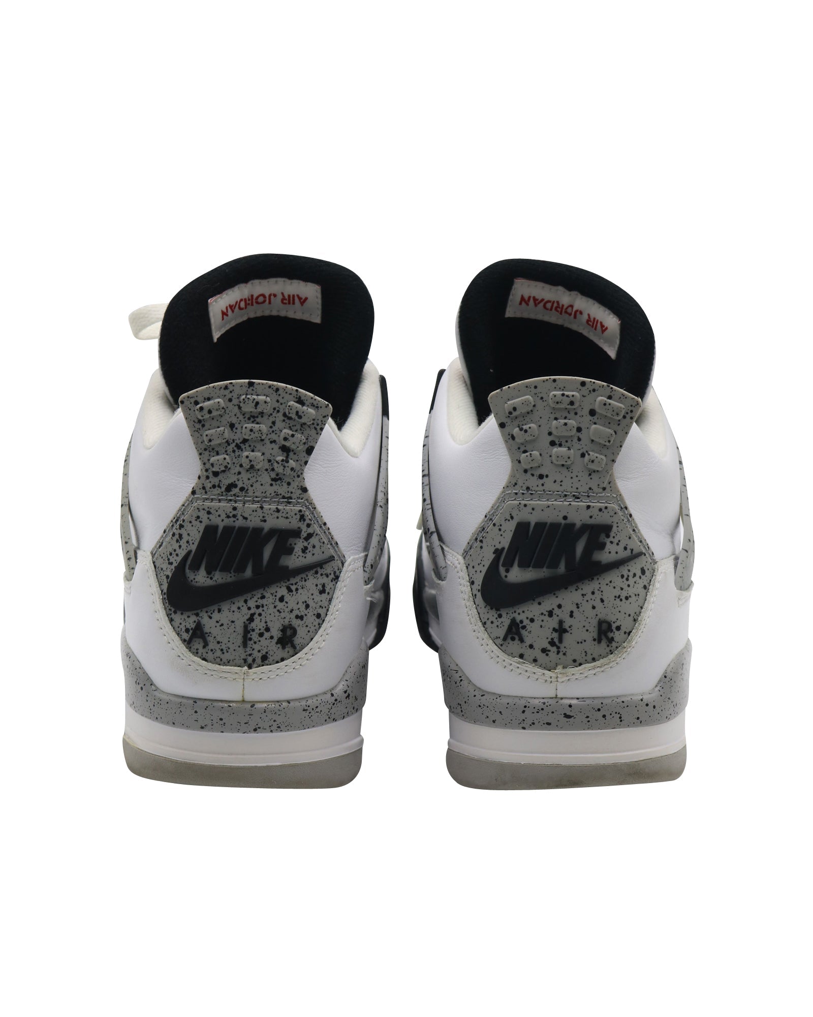 Nike Air Jordan 4 Retro High Top Sneakers in White Cement Leather