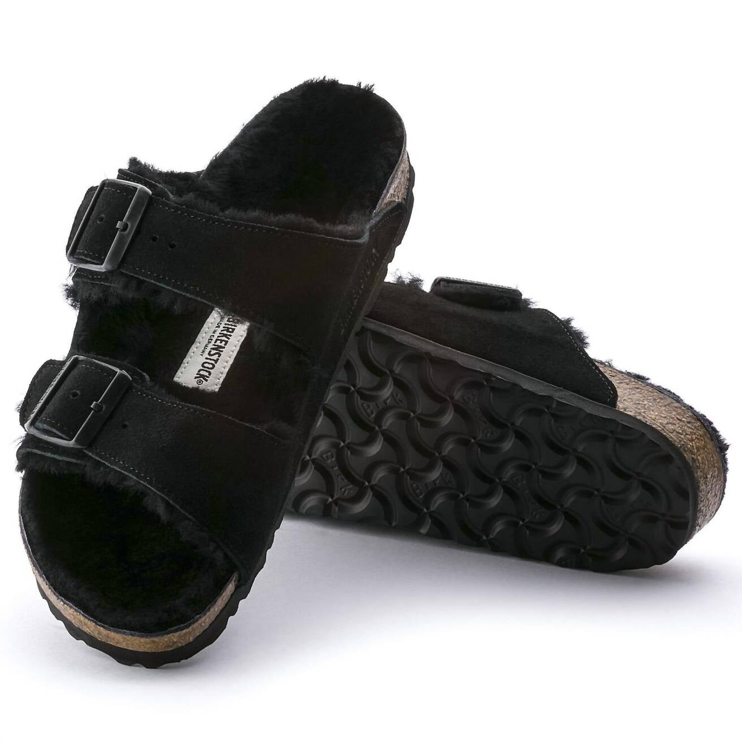 Arizona Shearling Sandal In Black