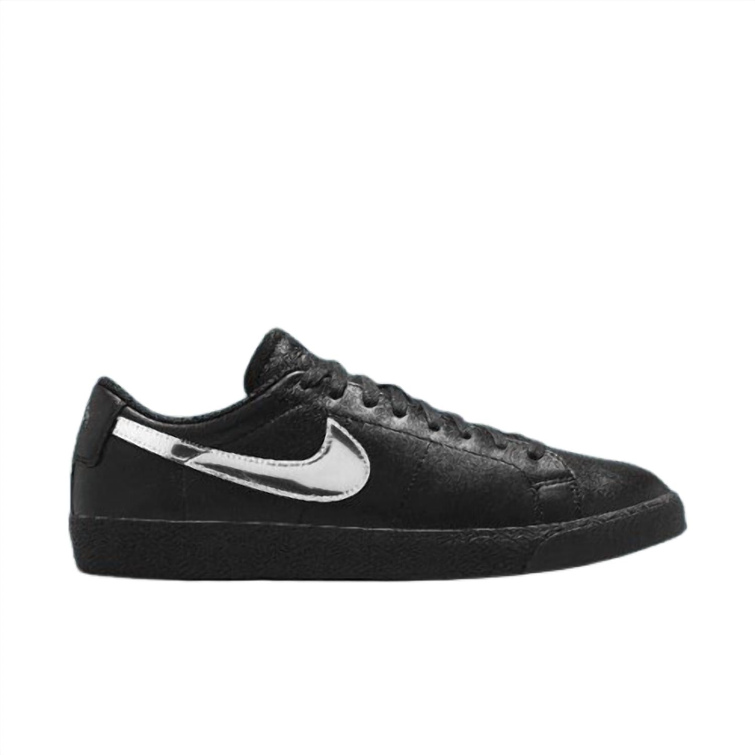 Men's Zoom Blazer Low X Dancer Skateboard Shoe In Black/metallic Silver-Black
