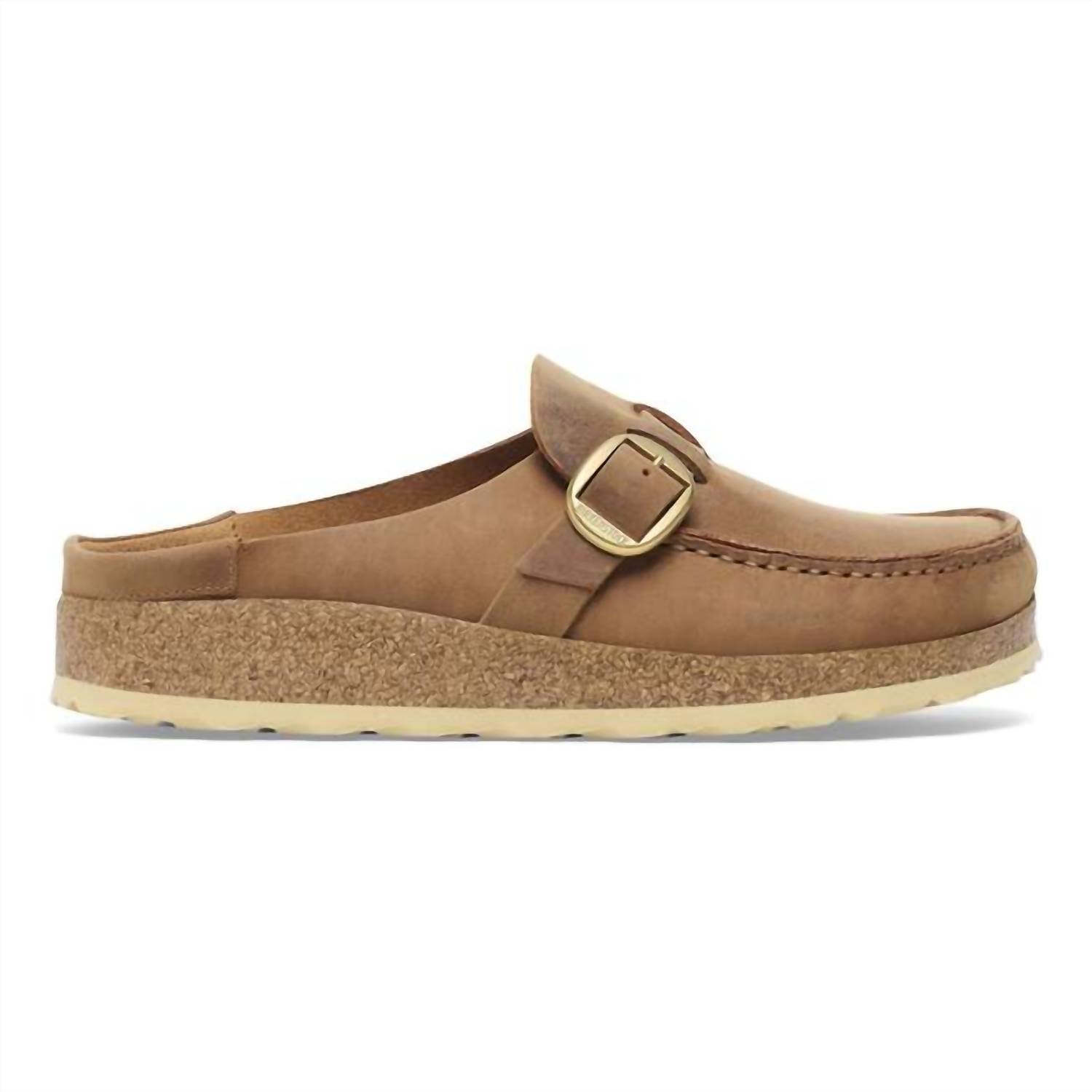 Unisex Buckley Natural Leather Oiled Clogs In Cognac