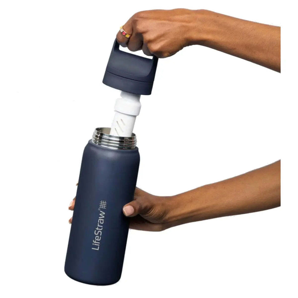 "LifeStraw Go 2.0 1L Stainless Steel Water Filter Bottle Aegean Sea"